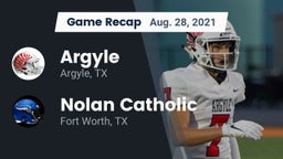 Recap: Argyle  vs. Nolan Catholic  2021