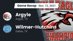 Recap: Argyle  vs. Wilmer-Hutchins  2021