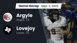 Recap: Argyle  vs. Lovejoy  2022