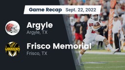 Recap: Argyle  vs. Frisco Memorial  2022