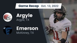 Recap: Argyle  vs. Emerson  2022