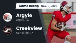 Recap: Argyle  vs. Creekview  2022