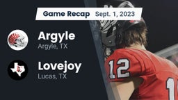 Recap: Argyle  vs. Lovejoy  2023