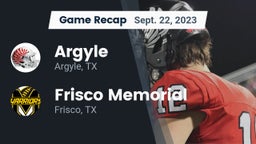 Recap: Argyle  vs. Frisco Memorial  2023