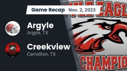 Recap: Argyle  vs. Creekview  2023