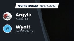 Recap: Argyle  vs. Wyatt  2023