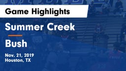 Summer Creek  vs Bush  Game Highlights - Nov. 21, 2019