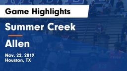 Summer Creek  vs Allen Game Highlights - Nov. 22, 2019