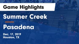 Summer Creek  vs Pasadena  Game Highlights - Dec. 17, 2019