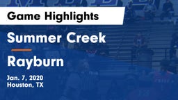 Summer Creek  vs Rayburn  Game Highlights - Jan. 7, 2020