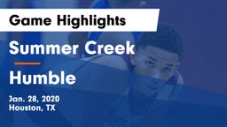 Summer Creek  vs Humble  Game Highlights - Jan. 28, 2020