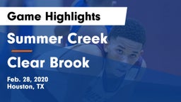 Summer Creek  vs Clear Brook Game Highlights - Feb. 28, 2020