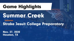 Summer Creek  vs Strake Jesuit College Preparatory Game Highlights - Nov. 27, 2020