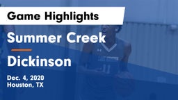 Summer Creek  vs Dickinson  Game Highlights - Dec. 4, 2020