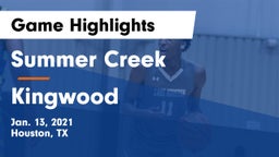 Summer Creek  vs Kingwood  Game Highlights - Jan. 13, 2021