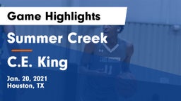 Summer Creek  vs C.E. King  Game Highlights - Jan. 20, 2021