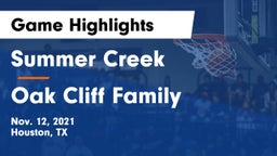 Summer Creek  vs Oak Cliff Family Game Highlights - Nov. 12, 2021