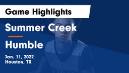 Summer Creek  vs Humble  Game Highlights - Jan. 11, 2022