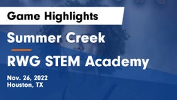 Summer Creek  vs RWG STEM Academy Game Highlights - Nov. 26, 2022
