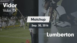 Matchup: Vidor  vs. Lumberton 2016
