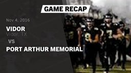 Recap: Vidor  vs. Port Arthur Memorial 2016