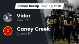 Recap: Vidor  vs. Caney Creek  2018