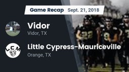Recap: Vidor  vs. Little Cypress-Mauriceville  2018