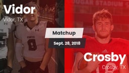 Matchup: Vidor  vs. Crosby  2018