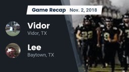 Recap: Vidor  vs. Lee  2018