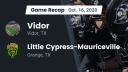 Recap: Vidor  vs. Little Cypress-Mauriceville  2020