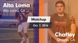 Matchup: Alta Loma High vs. Chaffey  2016