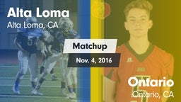 Matchup: Alta Loma High vs. Ontario  2016