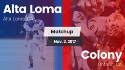 Matchup: Alta Loma High vs. Colony  2017