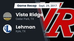 Recap: Vista Ridge  vs. Lehman  2017
