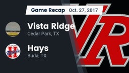 Recap: Vista Ridge  vs. Hays  2017