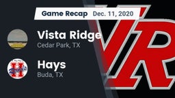 Recap: Vista Ridge  vs. Hays  2020