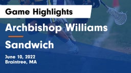 Archbishop Williams  vs Sandwich  Game Highlights - June 10, 2022
