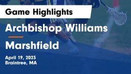 Archbishop Williams  vs Marshfield  Game Highlights - April 19, 2023