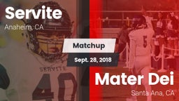 Matchup: Servite vs. Mater Dei  2018
