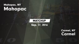 Matchup: Mahopac  vs. Carmel  2016