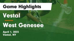Vestal  vs West Genesee  Game Highlights - April 1, 2023