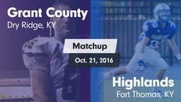 Matchup: Grant County High vs. Highlands  2016
