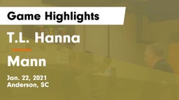 T.L. Hanna  vs Mann  Game Highlights - Jan. 22, 2021
