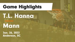 T.L. Hanna  vs Mann  Game Highlights - Jan. 26, 2022