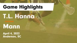 T.L. Hanna  vs Mann  Game Highlights - April 4, 2022