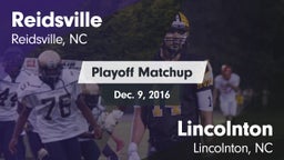 Matchup: Reidsville High vs. Lincolnton  2016