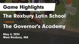 The Roxbury Latin School vs The Governor's Academy Game Highlights - May 4, 2024