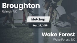 Matchup: Broughton High vs. Wake Forest  2016
