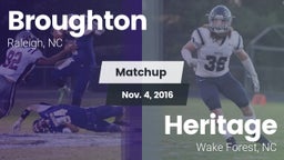 Matchup: Broughton High vs. Heritage  2016