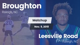 Matchup: Broughton Capitals vs. Leesville Road  2018